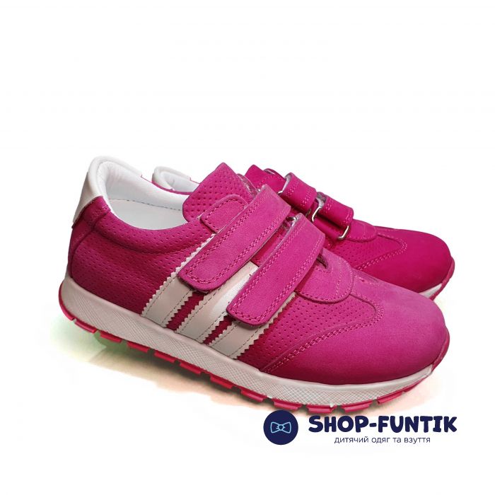 Кроссовки Polipeys розовые с белыми вставками 2801