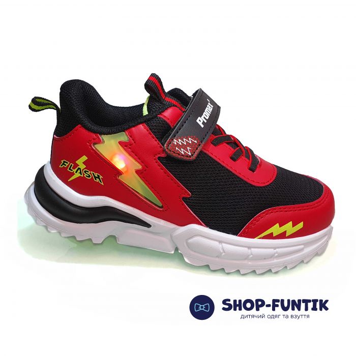 Кроссовки Promax черные с красным светяшиеся18487
