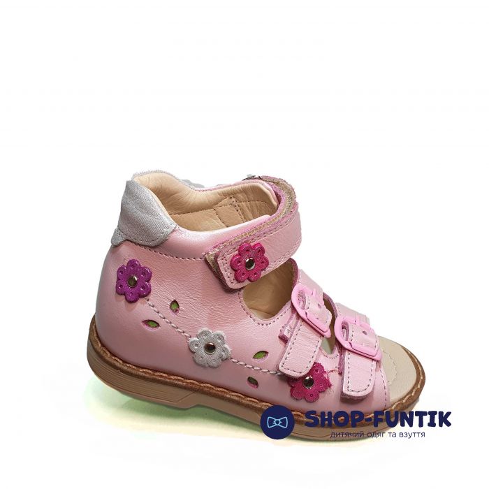 Сандалии Dr.Mimy розовые с цветочком 0001