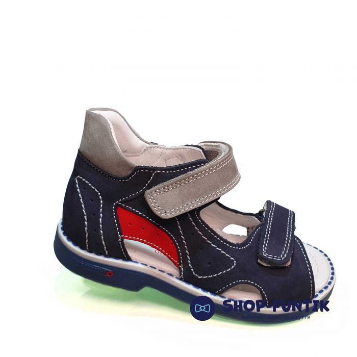 Сандалии Tunel темно-синие с красными и серыми вставками 18532
