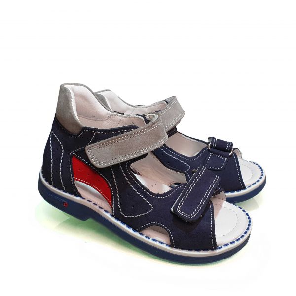 Сандалии Tunel темно-синие с красными и серыми вставками 18532