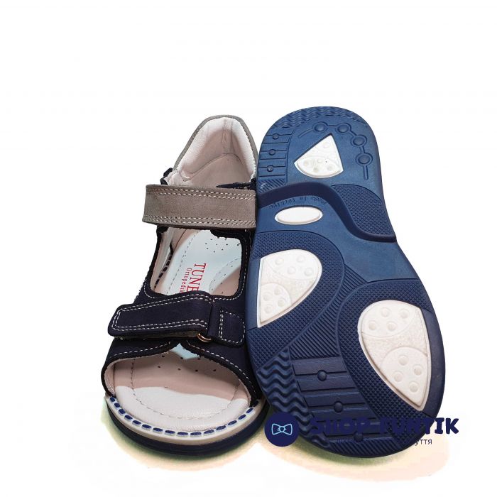 Сандалии Tunel темно-синие с красными и серыми вставками 18532