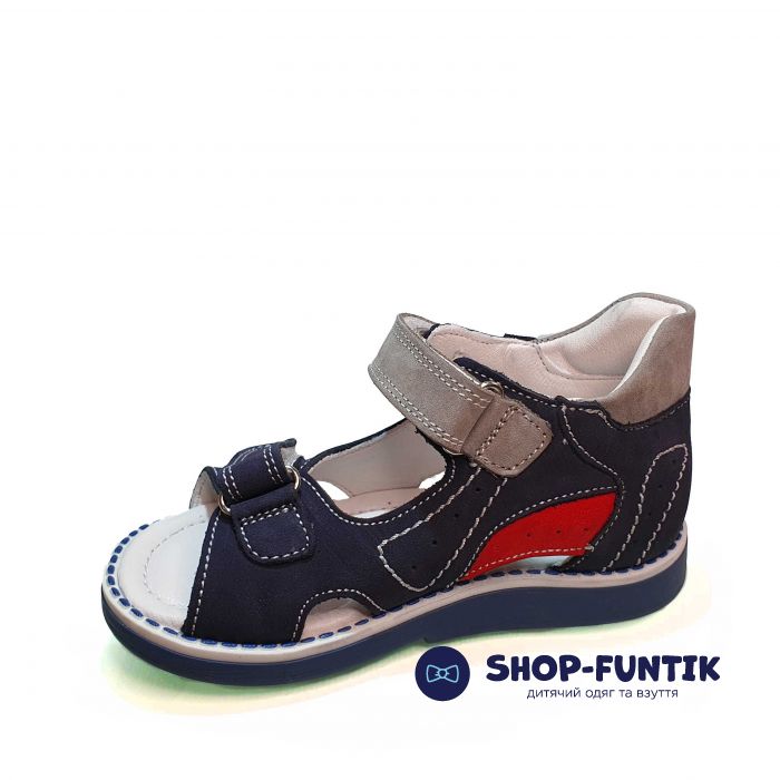 Сандалии Tunel темно-синие с красными и серыми вставками 18532