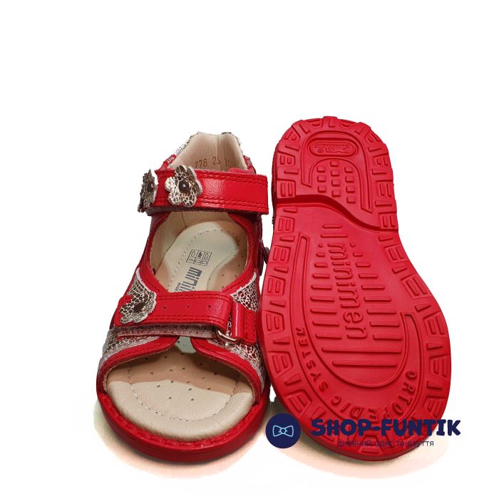 Сандалии Minimen красные открытые 01-33-12
