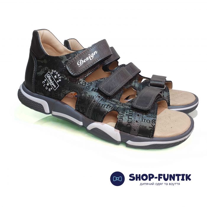 Сандалии Panda черные с камуфляжным принтом 00211