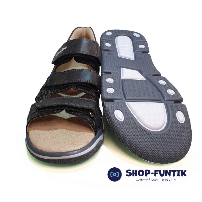 Сандалии Panda черные с камуфляжным принтом 00211