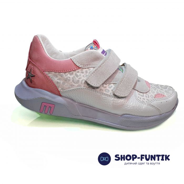 Кроссовки Minimen светло-серые с розовыми вставками 1246