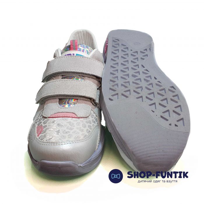 Кроссовки Minimen светло-серые с розовыми вставками 1246