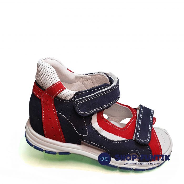 Сандалии Tunel темно-синие с красными и белыми вставками 1322