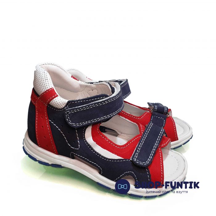 Сандалии Tunel темно-синие с красными и белыми вставками 1322