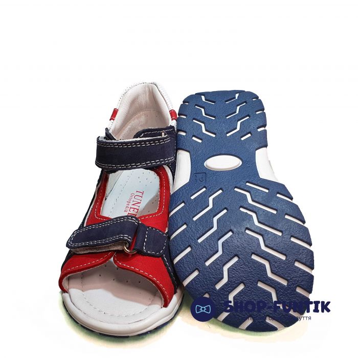 Сандалии Tunel темно-синие с красными и белыми вставками 1322