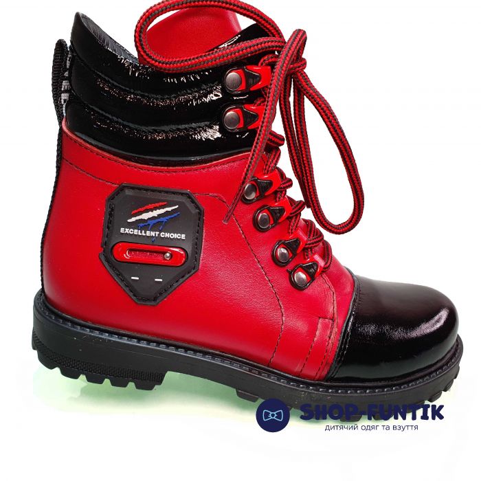 Ботинки Panda красные с черным 01609