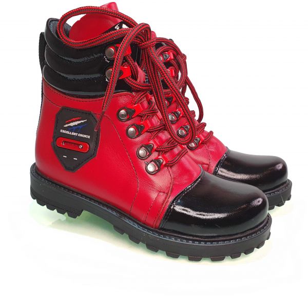 Ботинки Panda красные с черным 01609