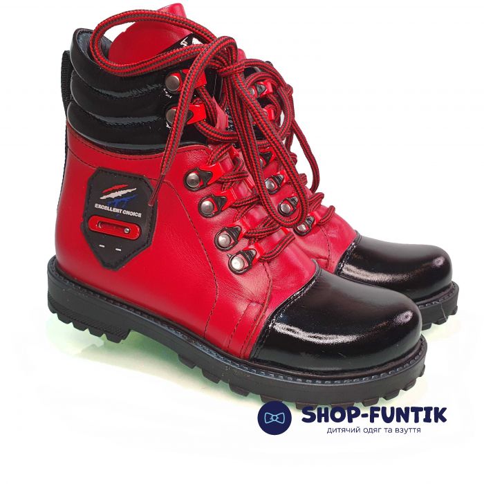 Ботинки Panda красные с черным 01609