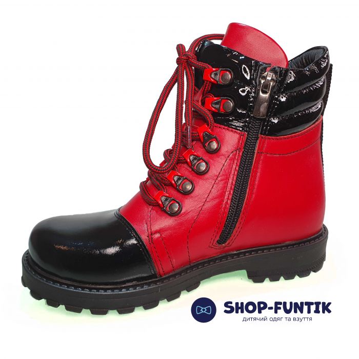 Ботинки Panda красные с черным 01609