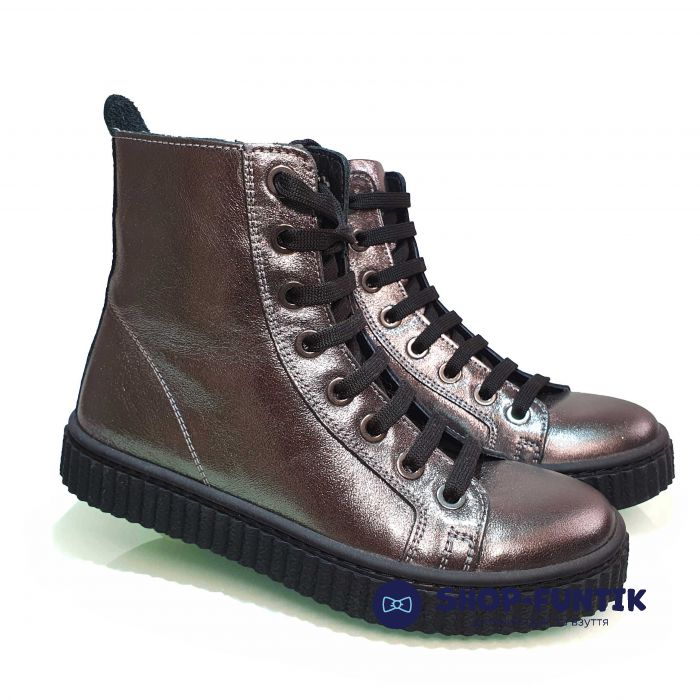 Ботинки Tunel cерые с декоративной шнуровкой 1873