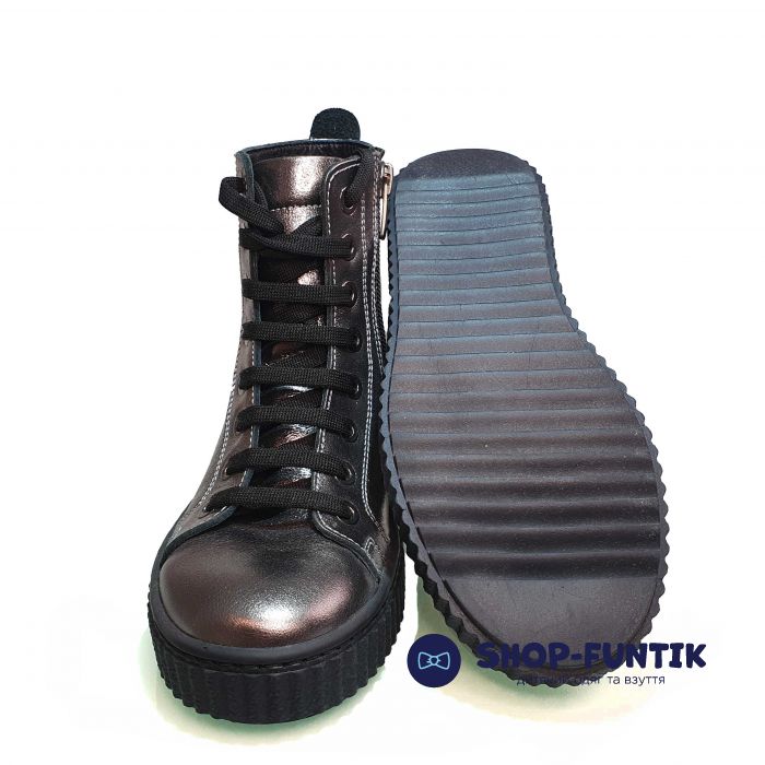 Ботинки Tunel cерые с декоративной шнуровкой 1873