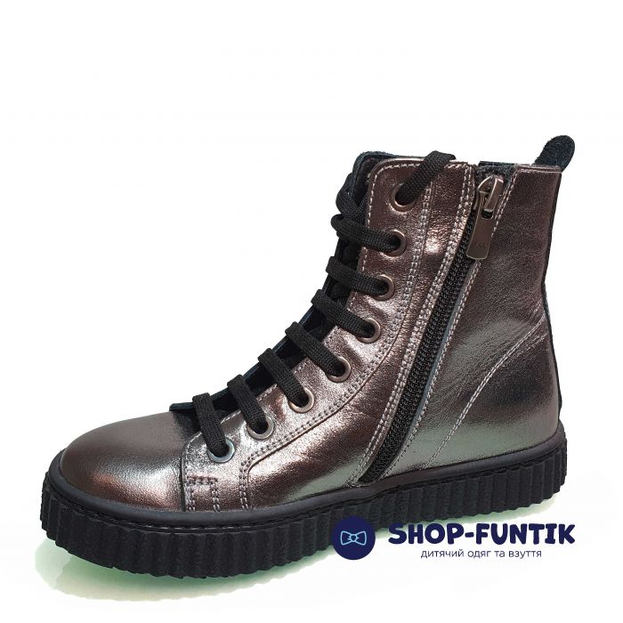 Ботинки Tunel cерые с декоративной шнуровкой 1873