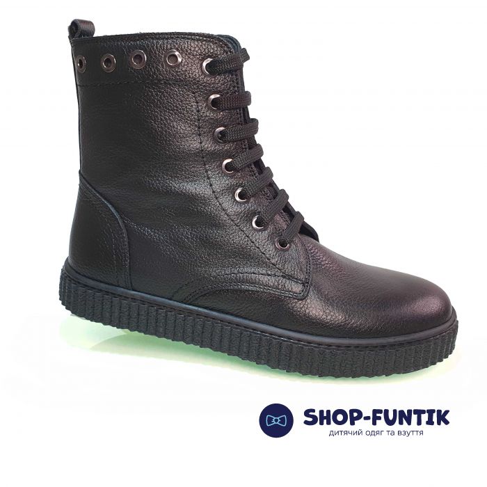 Ботинки Tunel черные с декоративной шнуровкой 18761