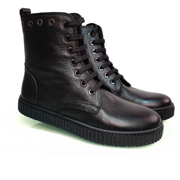 Ботинки Tunel черные с декоративной шнуровкой 18761
