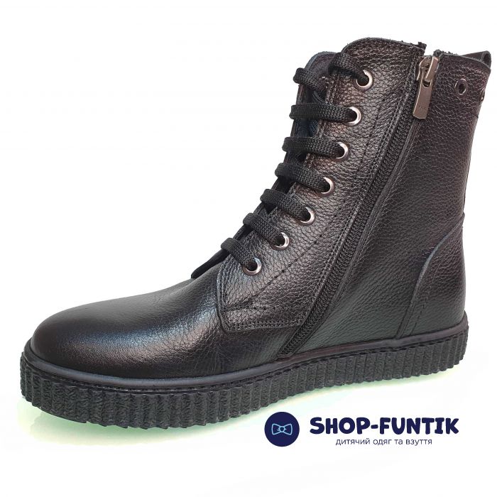 Ботинки Tunel черные с декоративной шнуровкой 18761