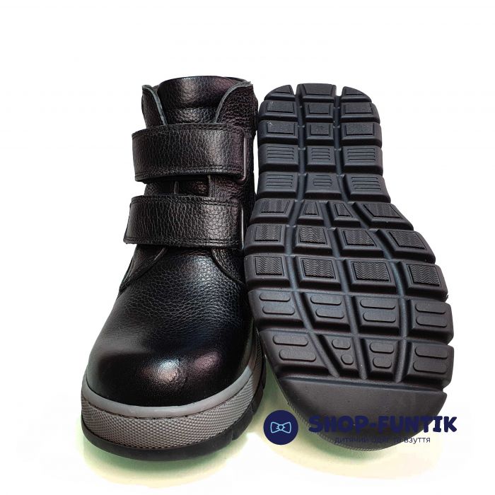 Ботинки Tunel черные на серой подошве 1852