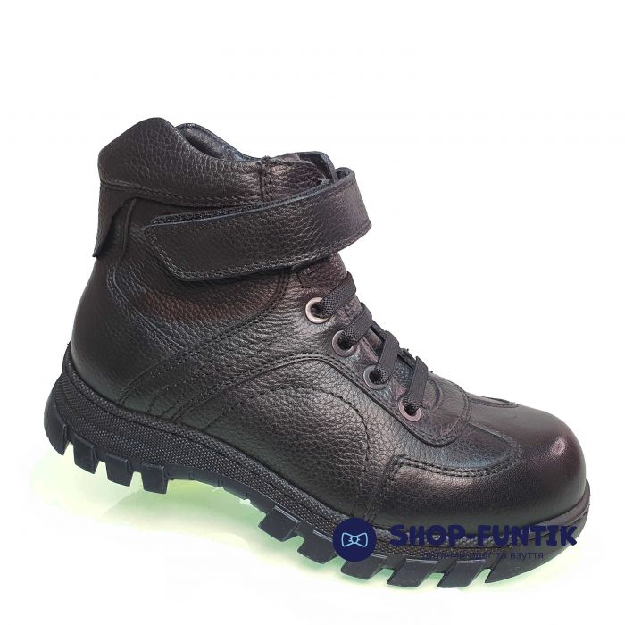 Ботинки Tunel черные с декоративной шнуровкой 1752