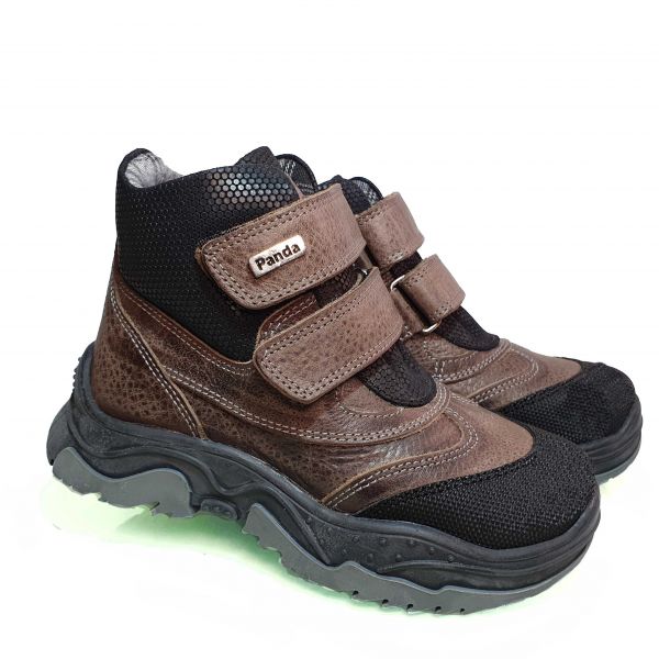 Ботинки Panda коричнево-черные на липучке 42.2