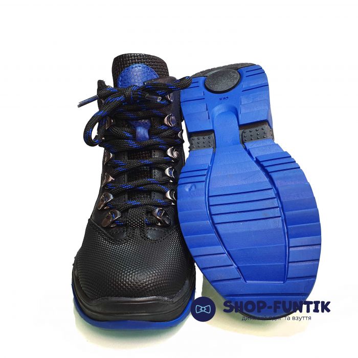 Ботинки  Panda сине-черные на шнуровке 393