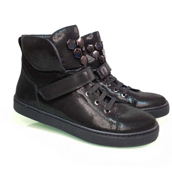 Ботинки Tunel черные с липучкой 8706