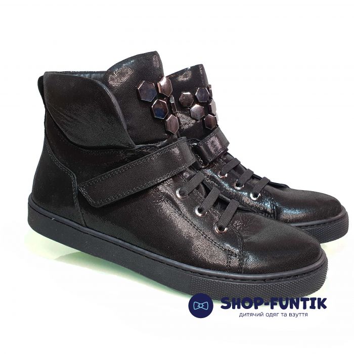 Ботинки Tunel черные с липучкой 8706