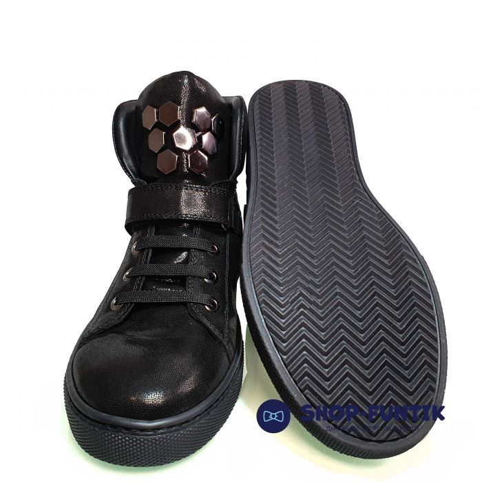 Ботинки Tunel черные с липучкой 8706