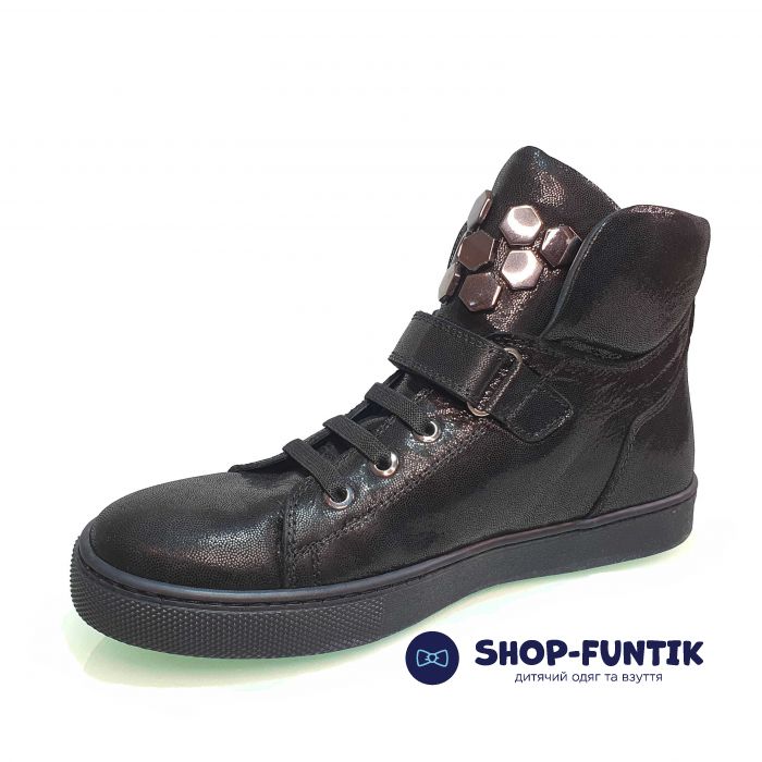 Ботинки Tunel черные с липучкой 8706