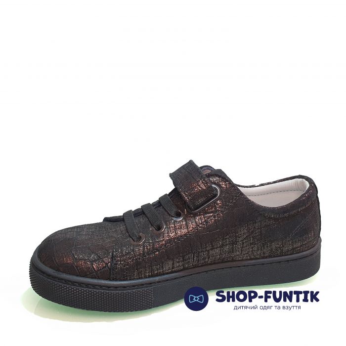 Туфли Tunel темно- коричневые с текстурой под змеиную кожу 161515