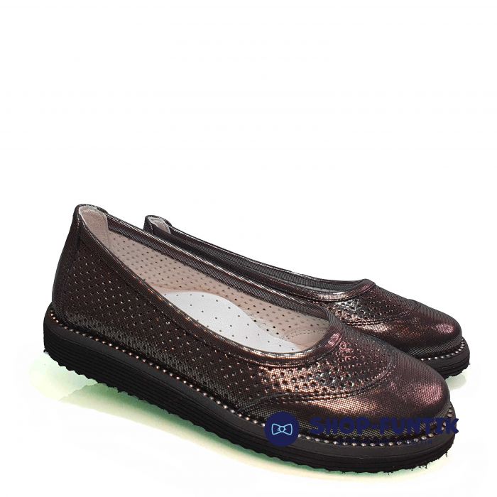 Туфли Tunel коричневые со сквозной перфорацией 200