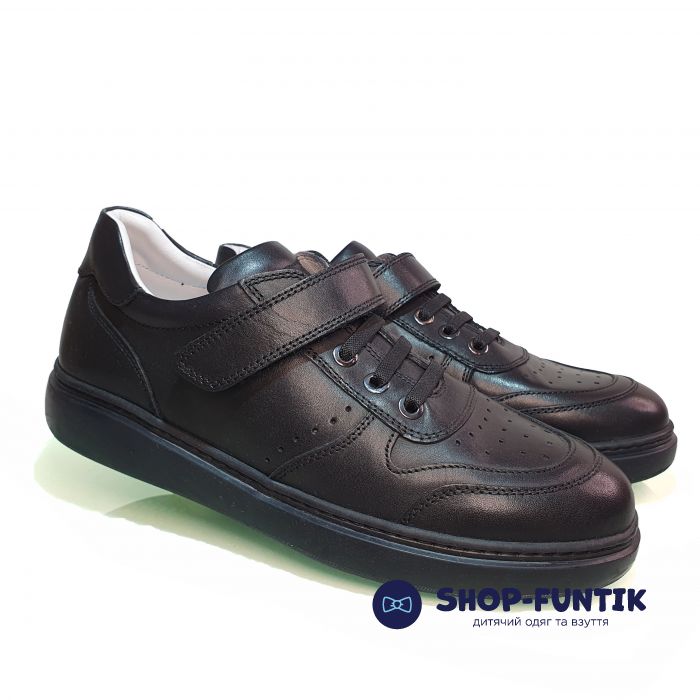 Туфли Tunel черные с липучкой 612-10