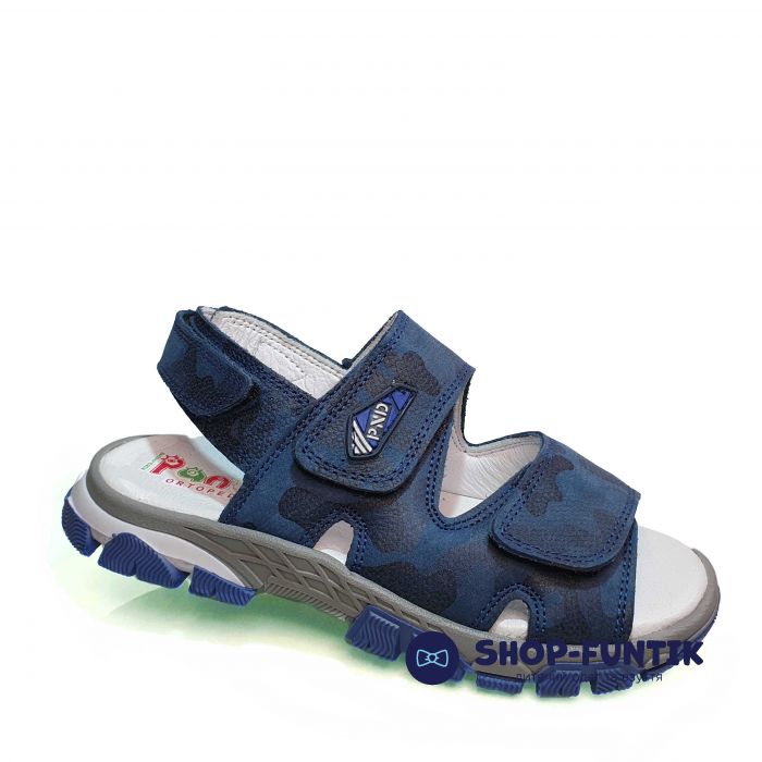 Сандалии  Panda темно-синие с принтом 0112