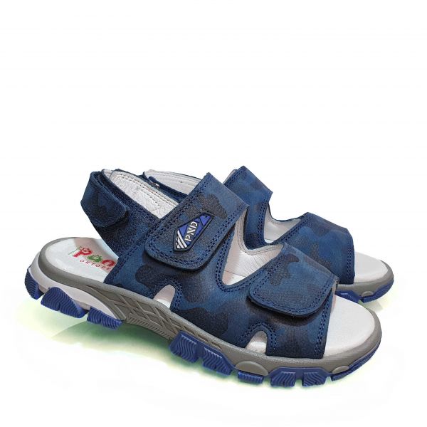Сандалии  Panda темно-синие с принтом 0112