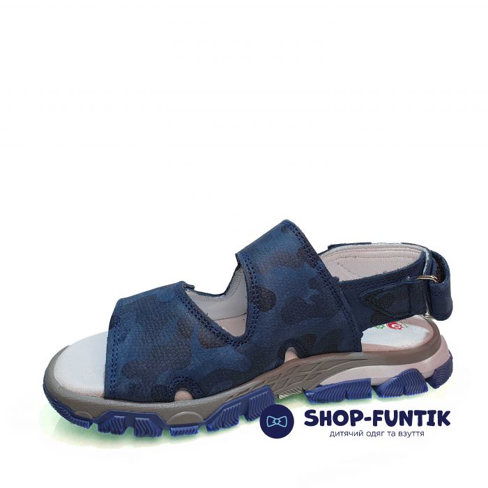 Сандалии  Panda темно-синие с принтом 0112