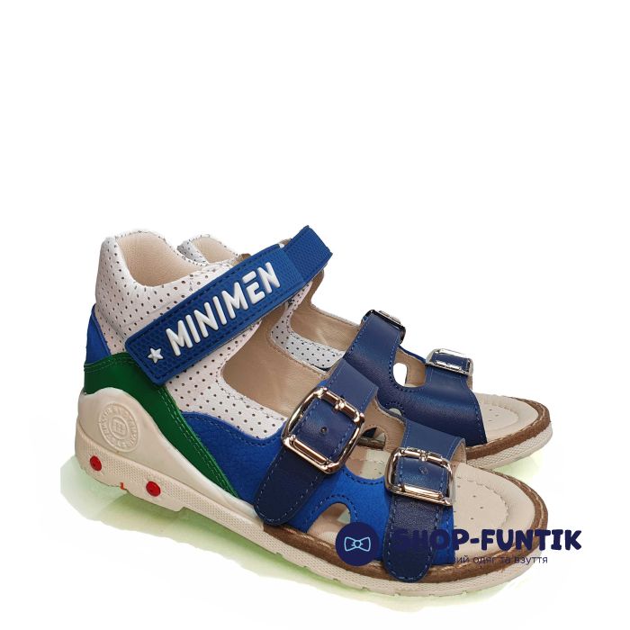 Сандалии Minimen cине-белые 1711