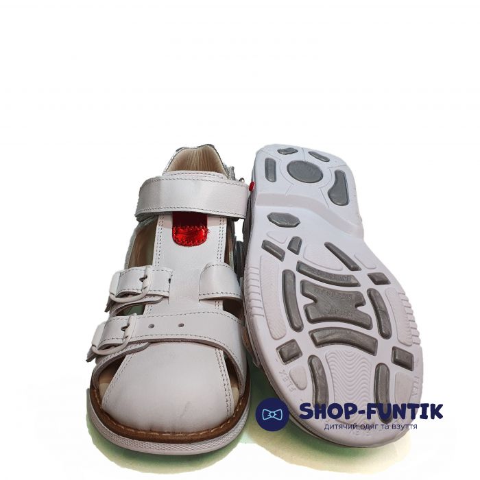 Сандалии Minimen серебристо-белые закрытые ВВ04