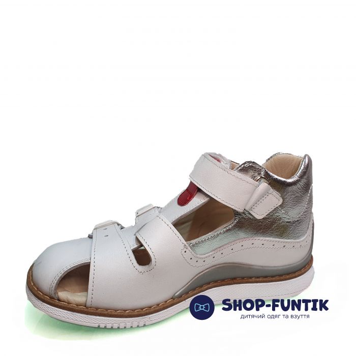 Сандалии Minimen серебристо-белые закрытые ВВ04