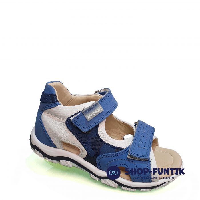 Сандалии Minimen бело-синие 01748