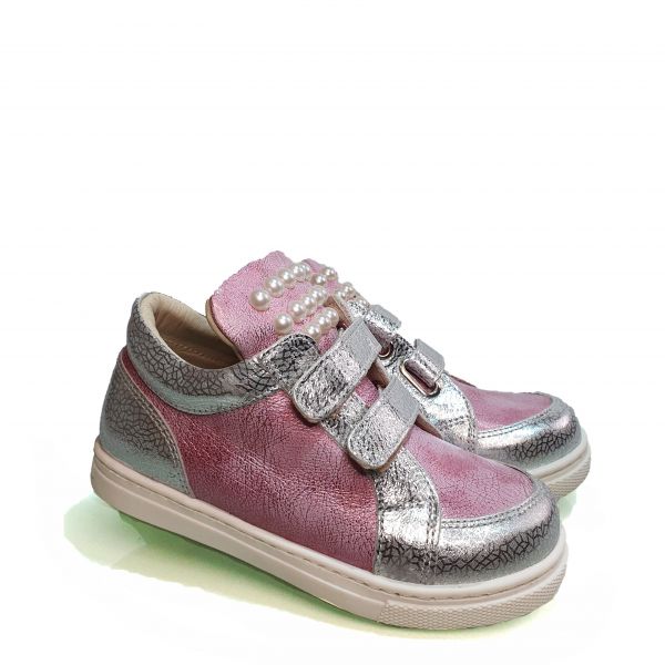 Кроссовки Minimen розовые с серебристыми вставками 0291
