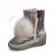 Угги Tiflani светло-серебряные с пушистым помпоном 40P