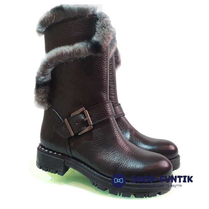 Сапоги Tunel черные с опушкой 1202