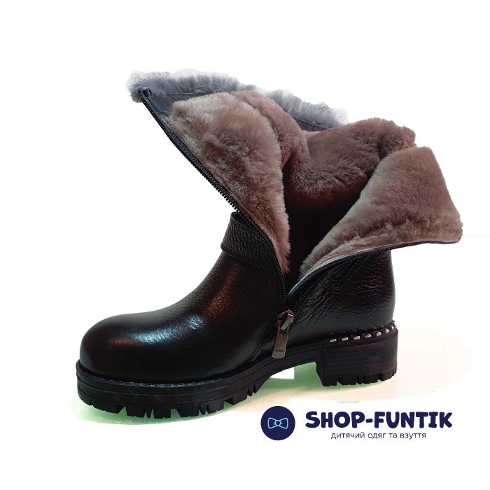 Сапоги Tunel черные с опушкой 1202