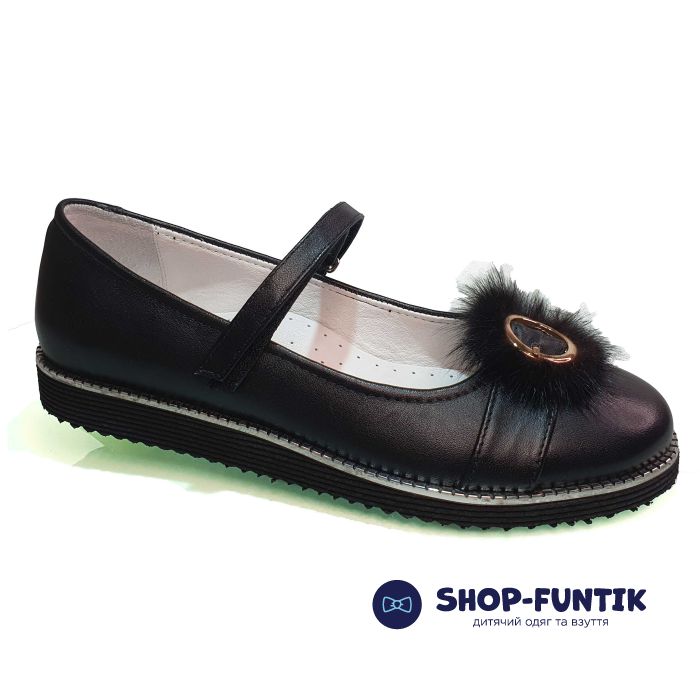 Туфли Tunel черные с мехом 200191