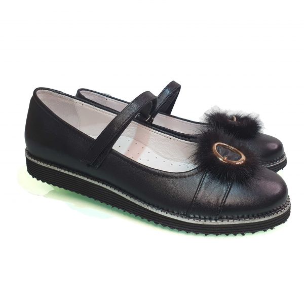 Туфли Tunel черные с мехом 200191