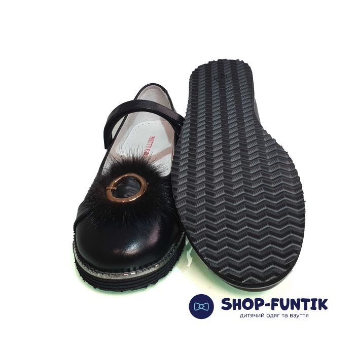 Туфли Tunel черные с мехом 200191